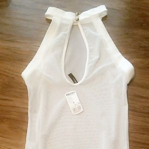 blanc noir Tops - White sheer bodysuit blanc noir Tops - White sheer bodysuit